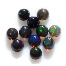Black opal 3mm round cabochon